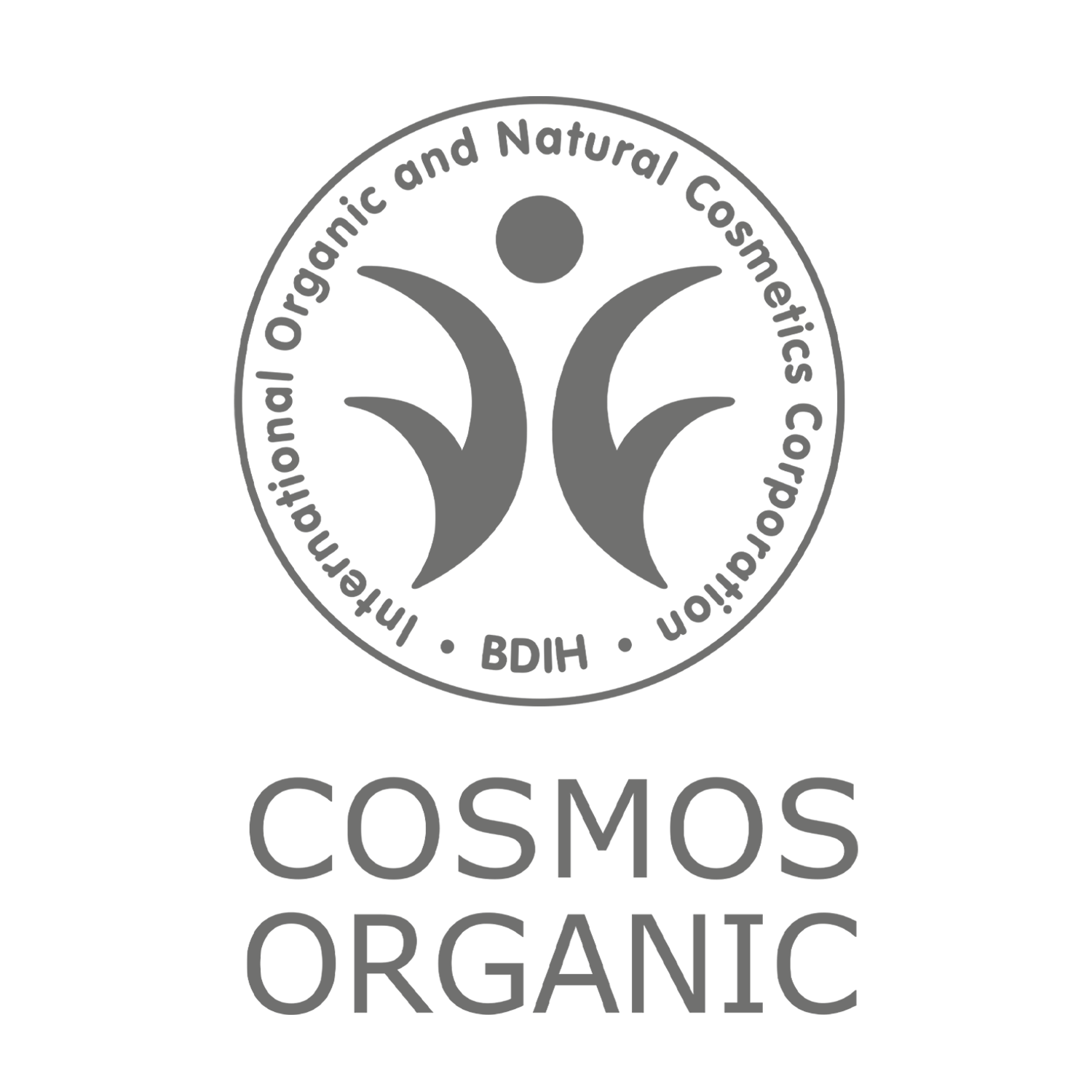 BDIH Cosmos Organic Logo für International Organic and Natural Cosmetics Corporation, transparenter Hintergrund
