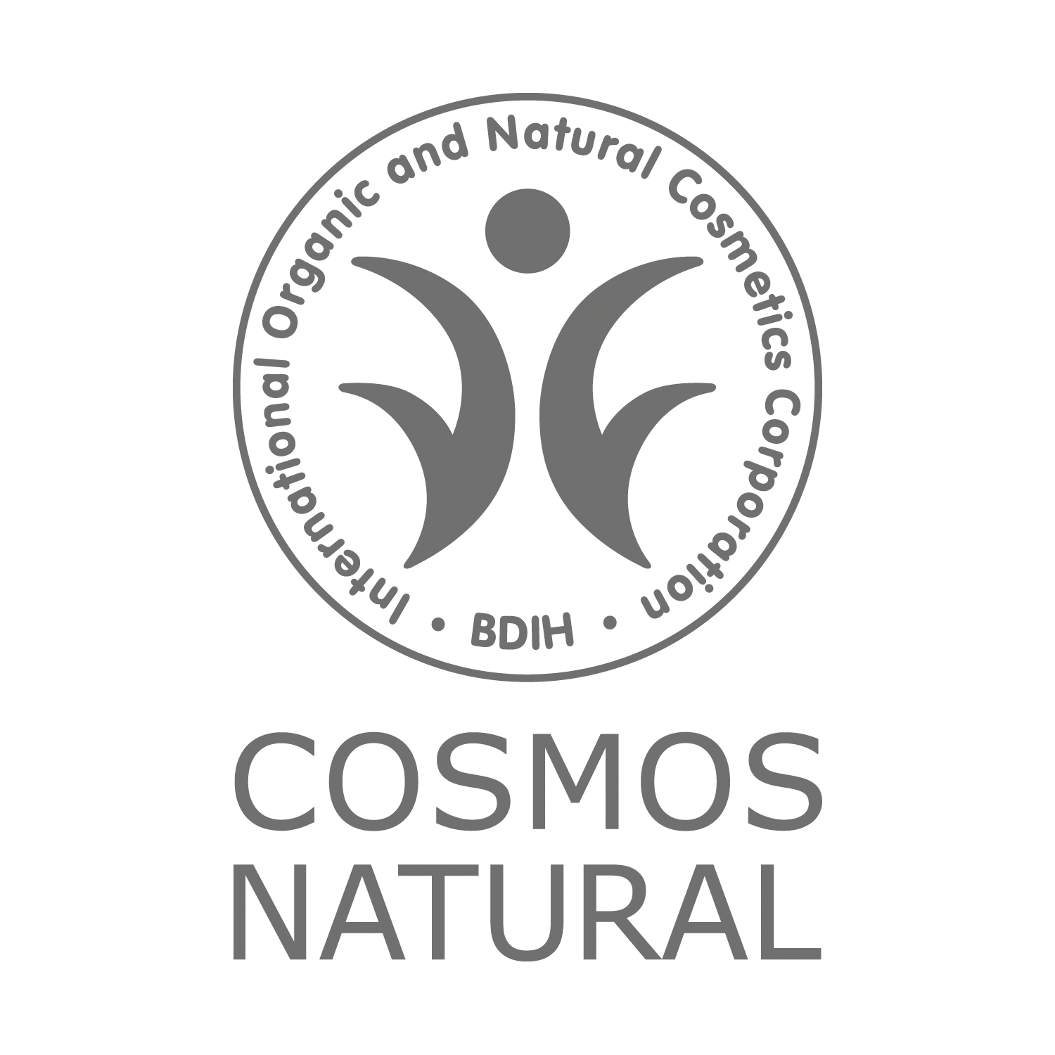 BDIH Cosmos Natural Logo für International Organic and Natural Cosmetics Corporation, transparenter Hintergrund